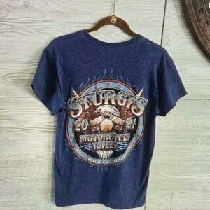 Gildan Dark Blue Sturgis Motorcycle Rally Tee